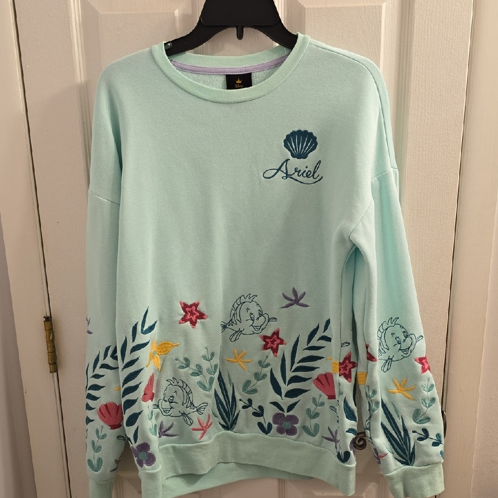 Box Lunch Disney Little Mermaid Ariel Pastel Aqua Pullover Sweater